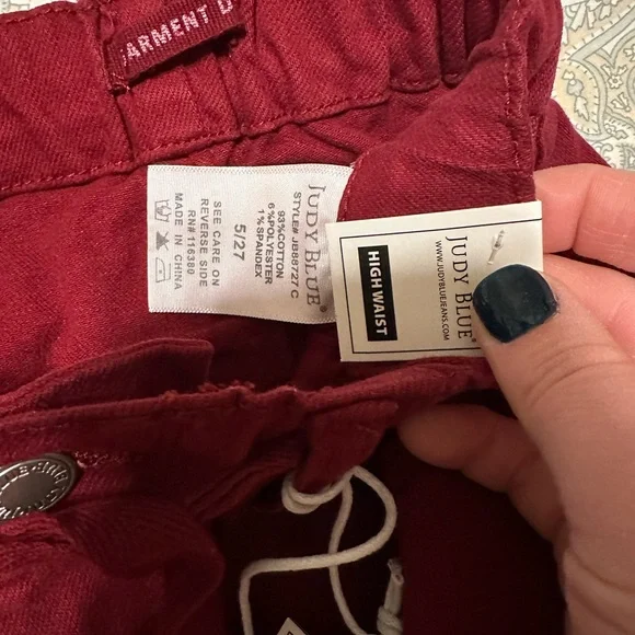 NWT Judy Blue Scarlet High Waist Pull On Double Cuff Jogger - Picture 5 of 5